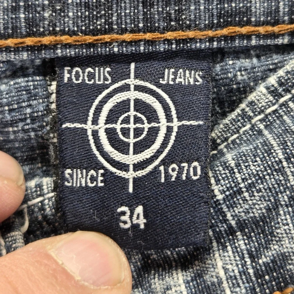 Focus Jeans Shorts Mens 34 Blue Denim Baggy Skater Y2K Hip Hop Grunge
